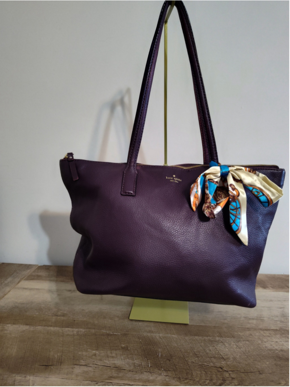 Women's Kate Spade Purple Leather Tote Bag